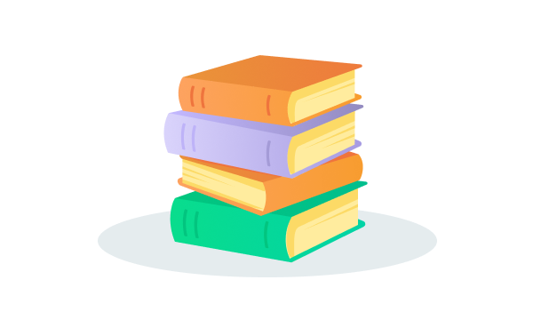 Illustration of a pile of books