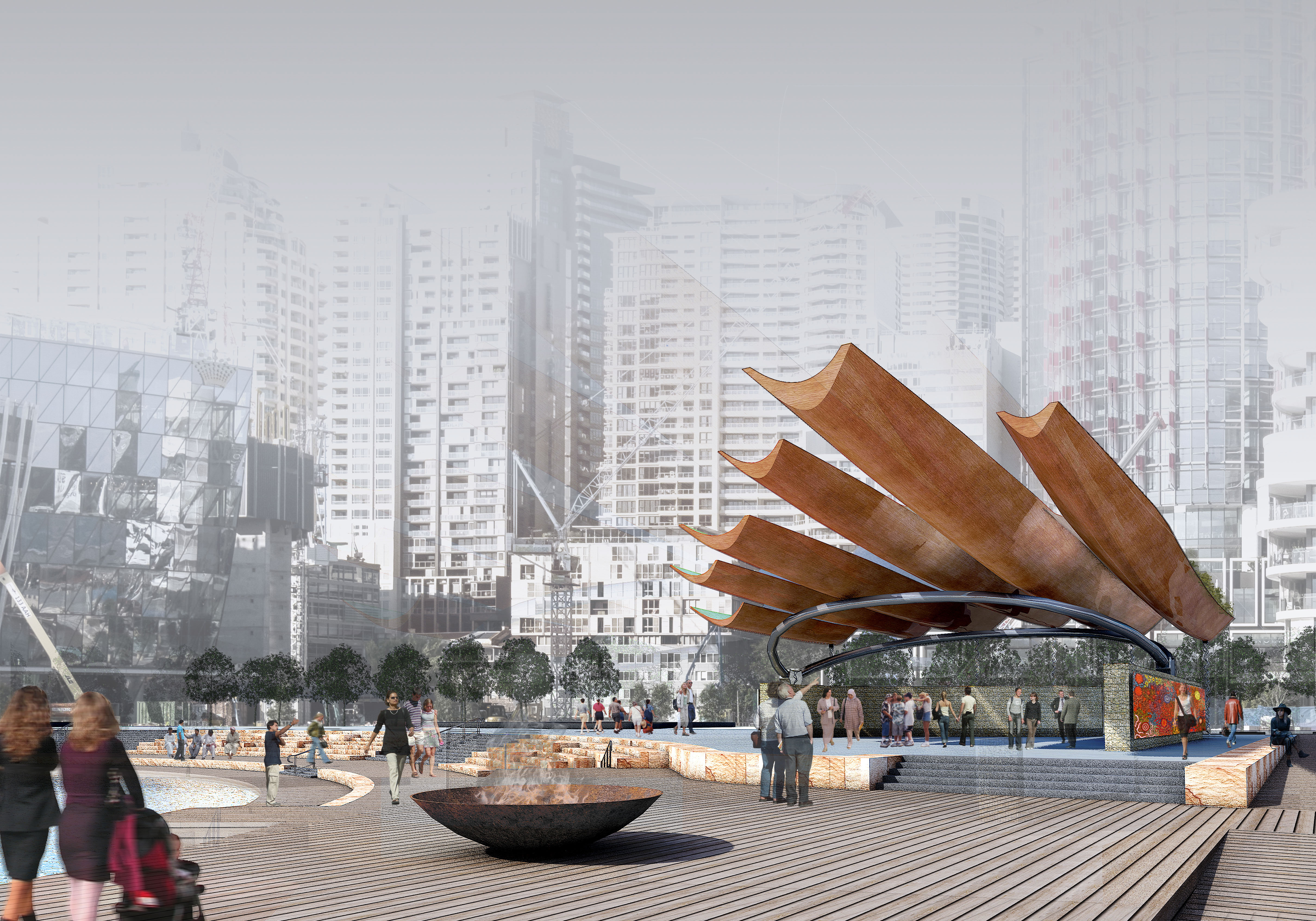MSK Architects' Barangaroo Pavilion Competition Entry, Wharf Zero.