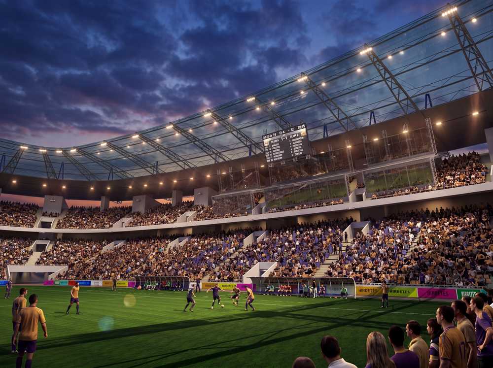 The Feher Street Stadium is a 30,000-seat UEFA-compliant football stadium concept developed by Sandor Duzs, design lead at ArkTOON / Schön Architects (predecessor of MSK Architects), as part of Hungary’s bid for the 2006 UEFA European Championship. Positioned within a major urban gateway of Budapest, the design integrates stadium, transport infrastructure, and large-scale event landscapes into a cohesive masterplan.