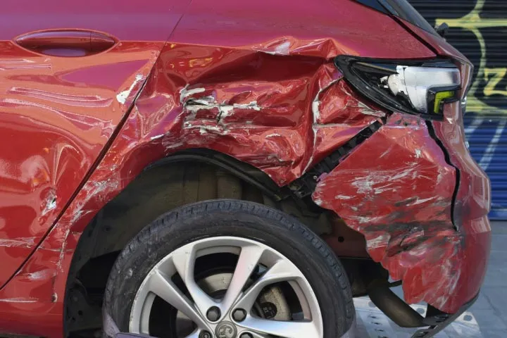 damaged car fender