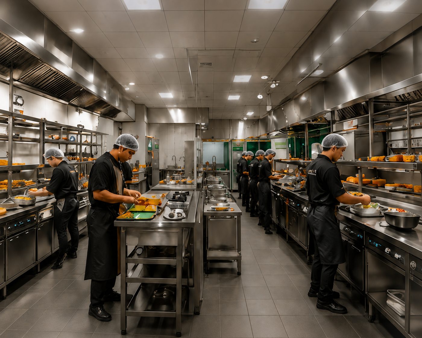 Kouzina partner kitchen staff preparing orders
