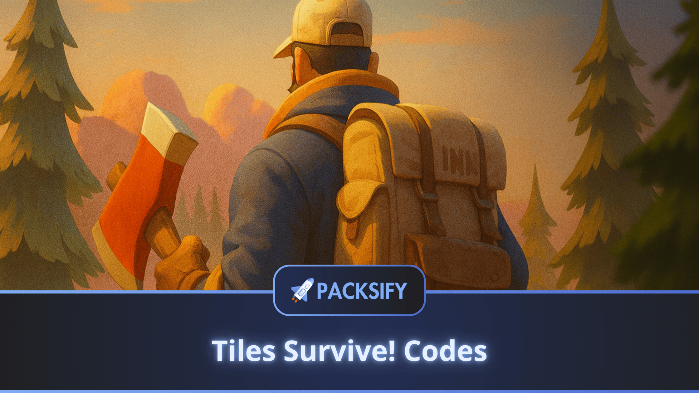 tiles survive game banner with packsify logo