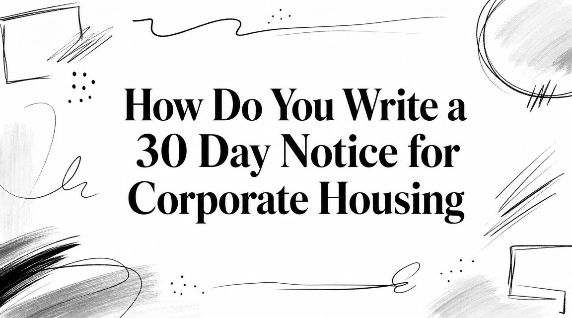 How Do You Write a 30 Day Notice for Corporate Housing