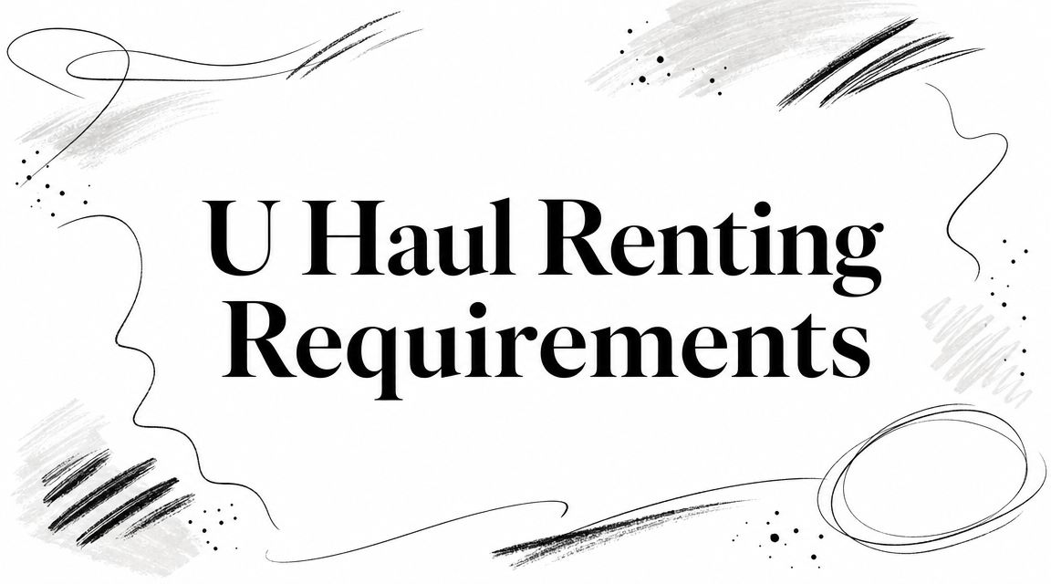 U Haul Renting Requirements