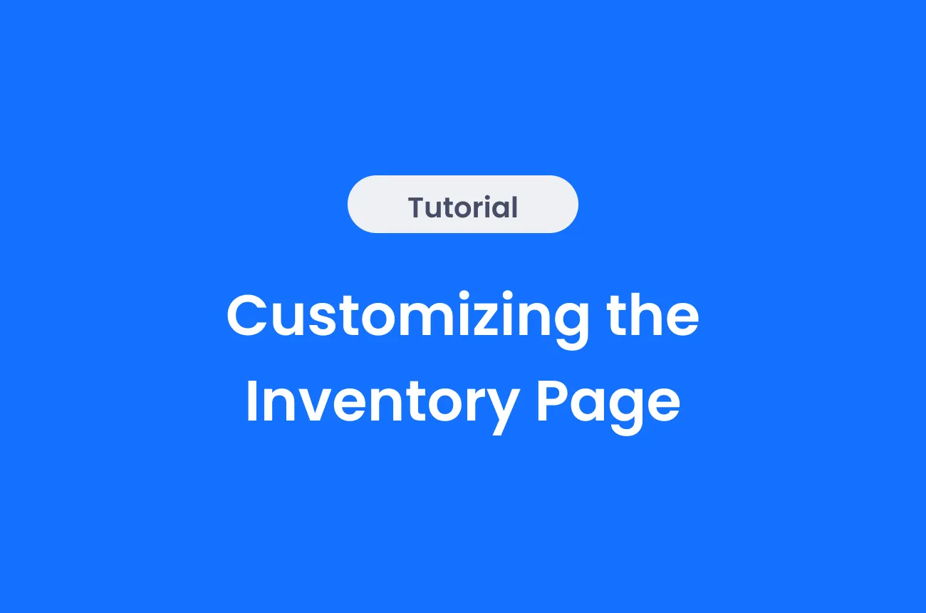 Customizing the Inventory Page
