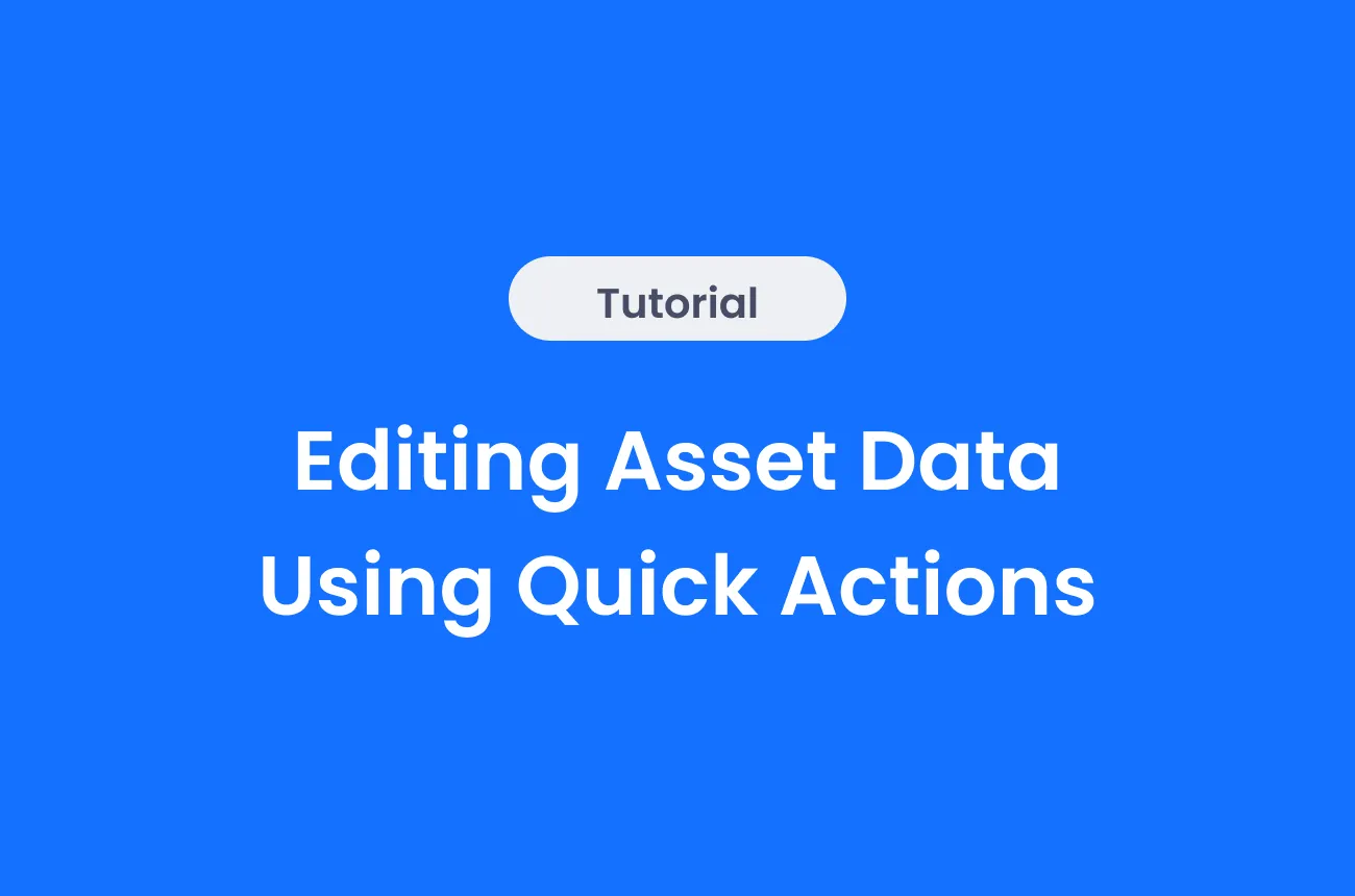 Editing Asset Data Using Quick Actions