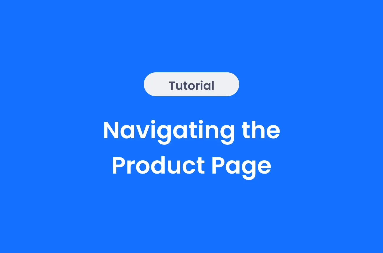 Navigating the Product Page
