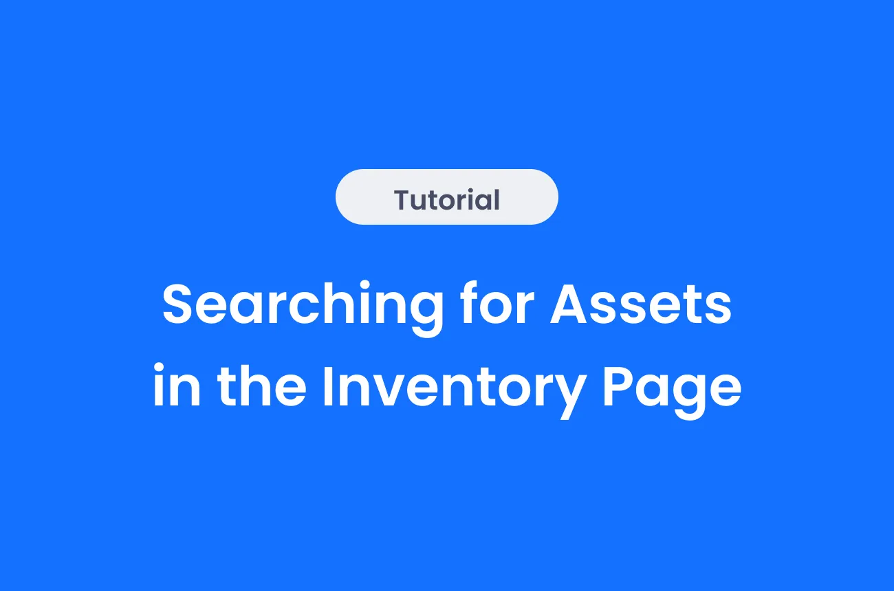 Searching for Assets in the Inventory Page