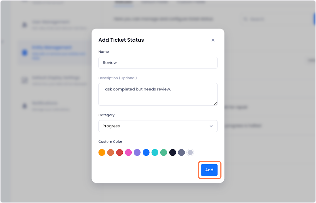 When you're satisfied with your setup, click Add to complete the creation process.