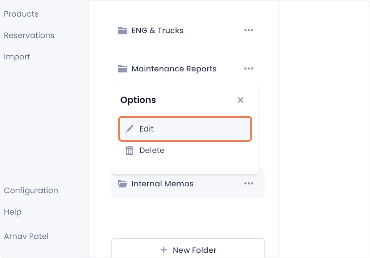 Select Edit from the dropdown.
