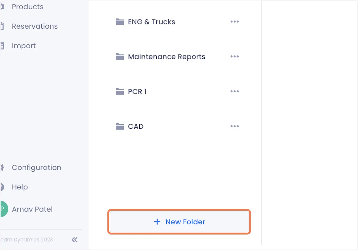 To create a new folder, click on the New Folder button at the bottom of your screen.