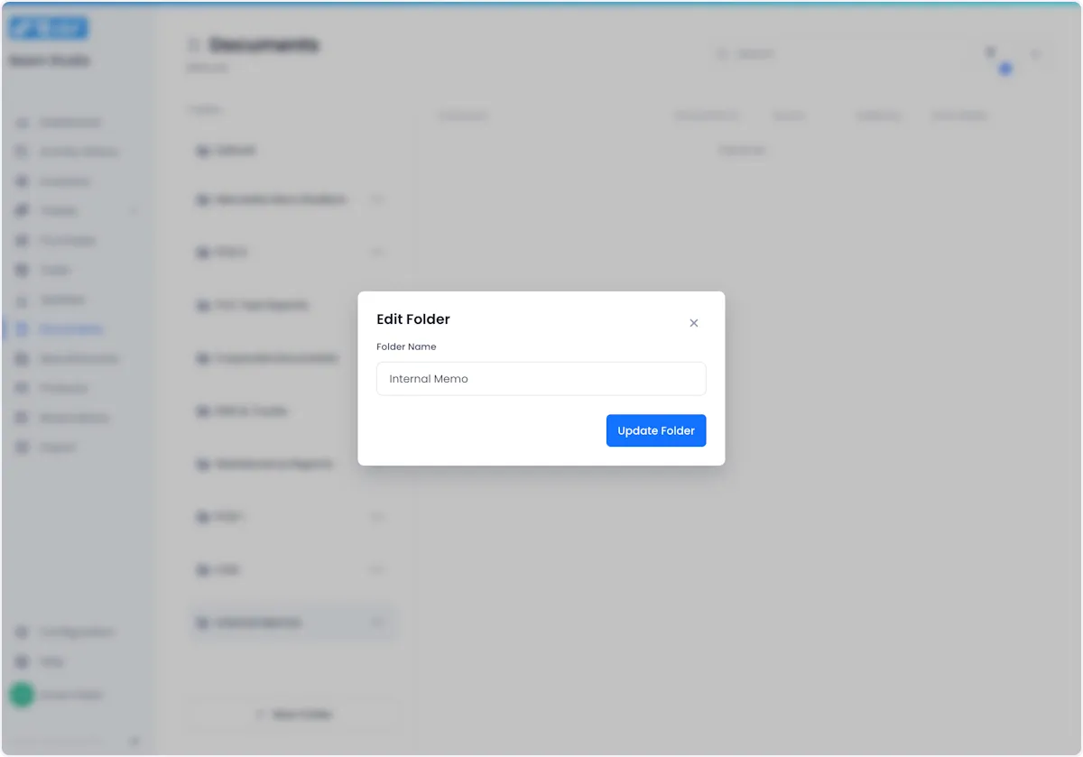 Edit your folder's name and click Update Folder when you're satisfied