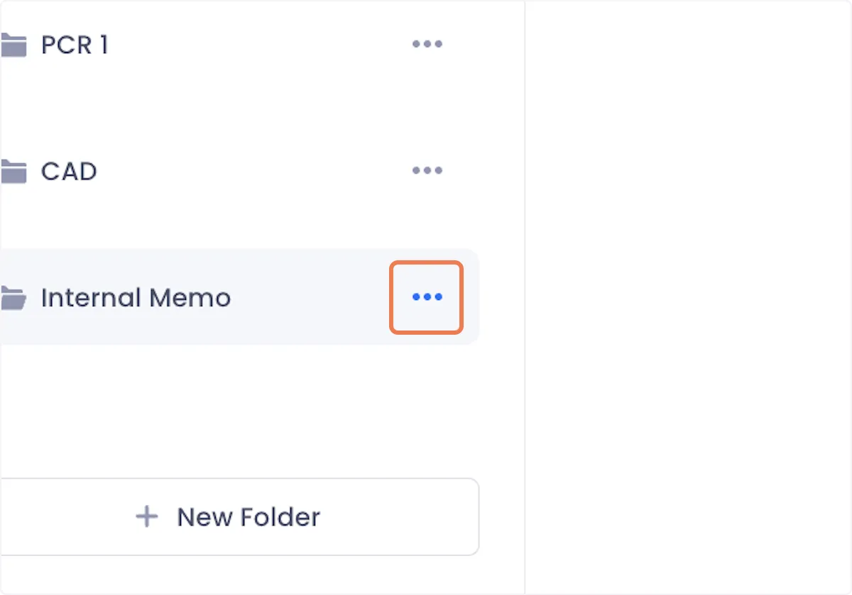 Click on the overflow menu next to the folder you want to delete.
