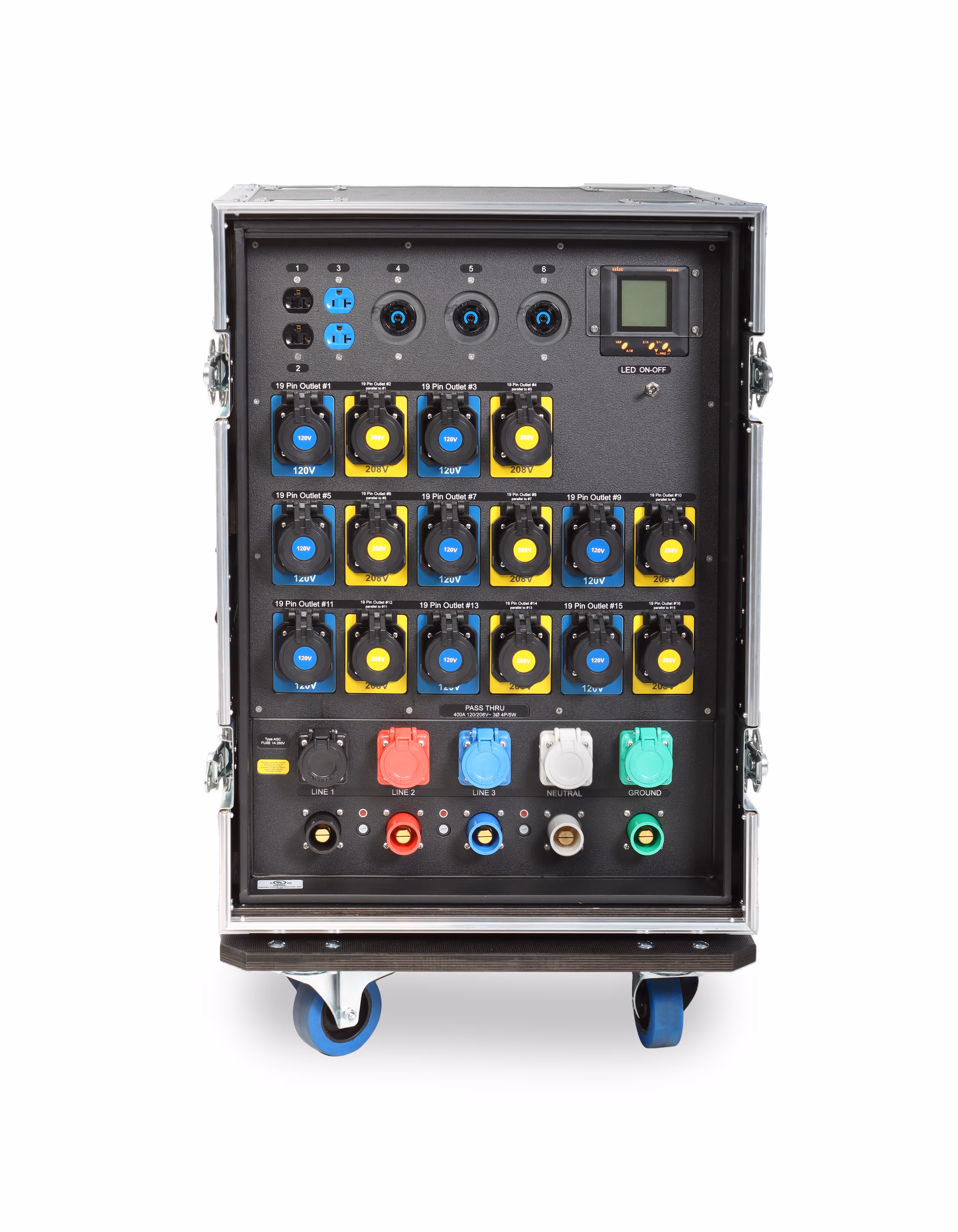 Tourpack Power Distribution in traditional road flightcase