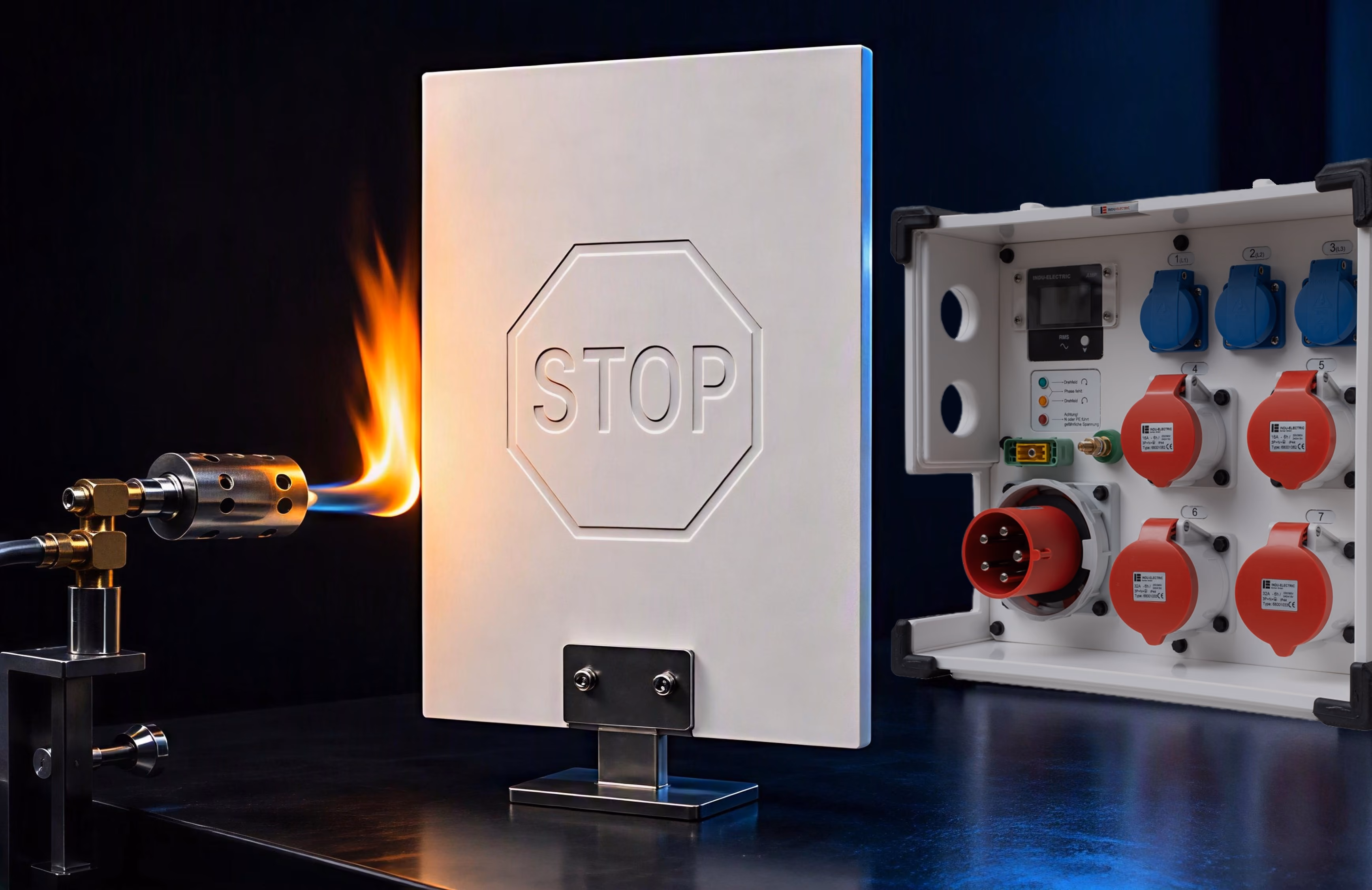 INDUWHITE® by INDU-ELECTRIC – Flame-retardant, self-extinguishing and halogen-free material for professional power distribution units.