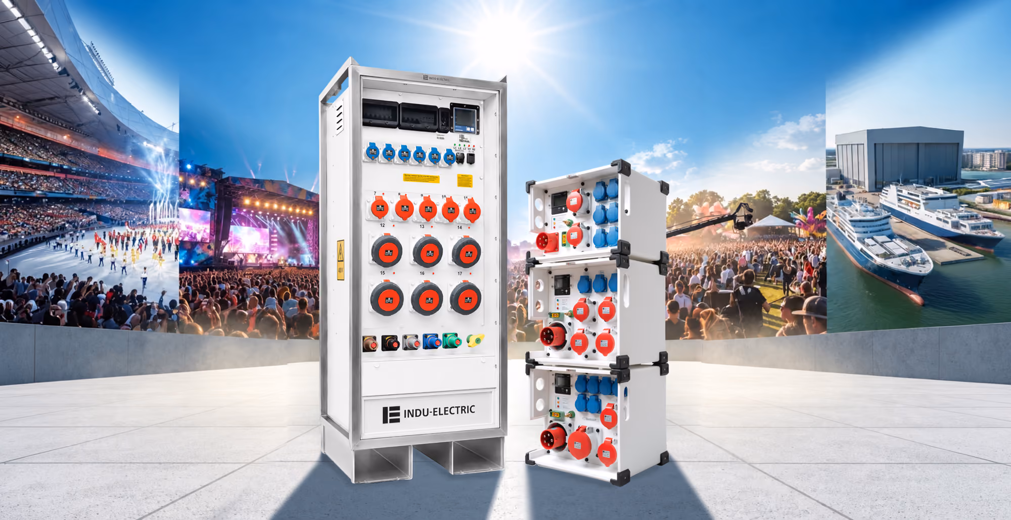 INDUWHITE® by INDU-ELECTRIC – White enclosure material for professional power distribution units in demanding applications with intense sunlight, halogen-free requirements and long-term material durability.