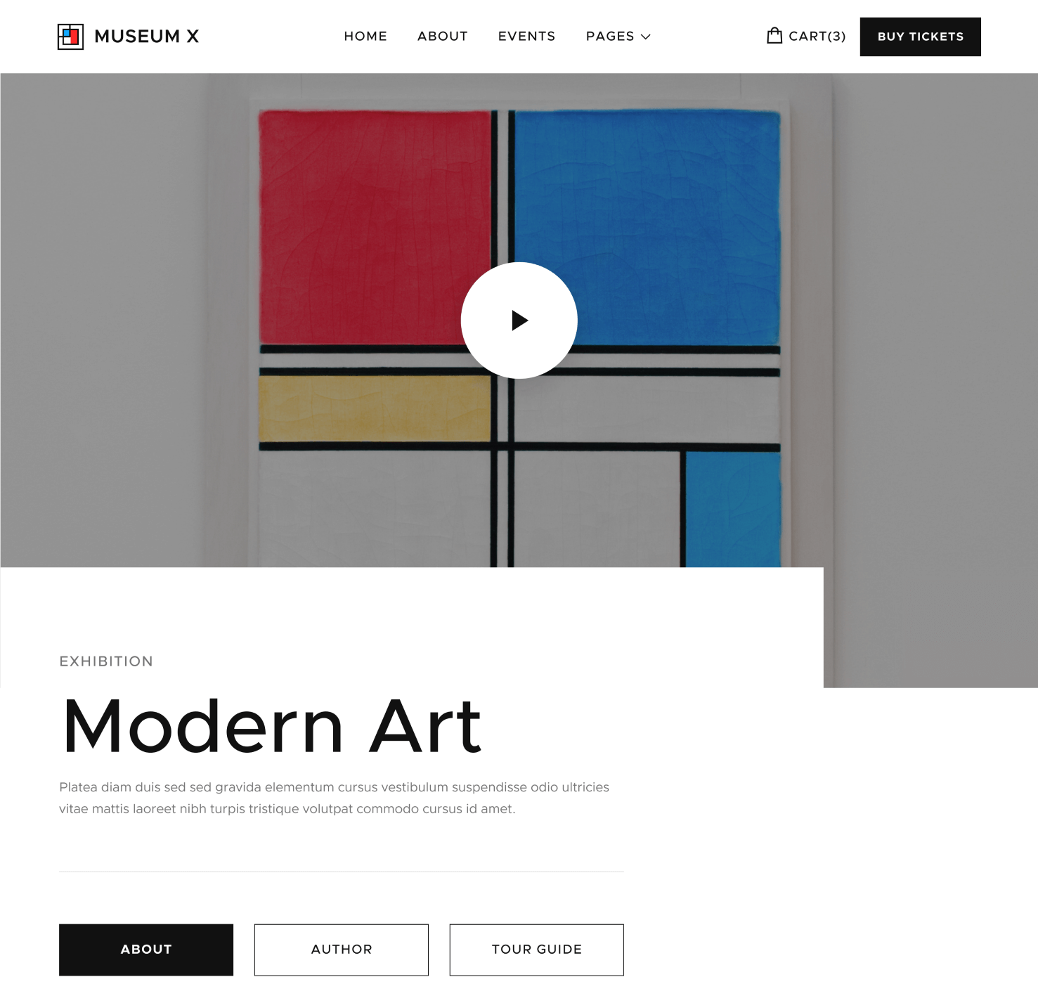 Exhibition Single - Museum X Webflow Template