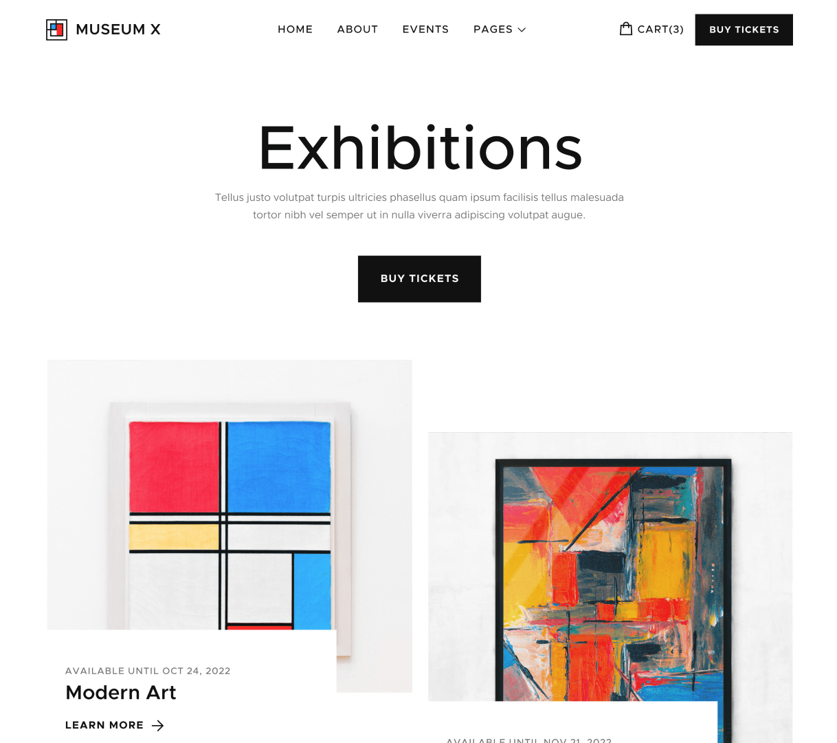 Exhibition - Museum X Webflow Template