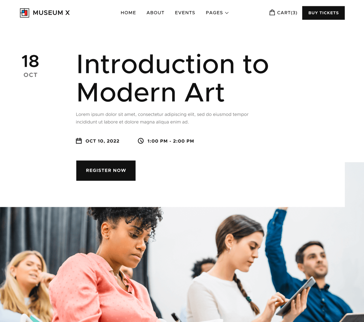 Event Single - Museum X Webflow Template