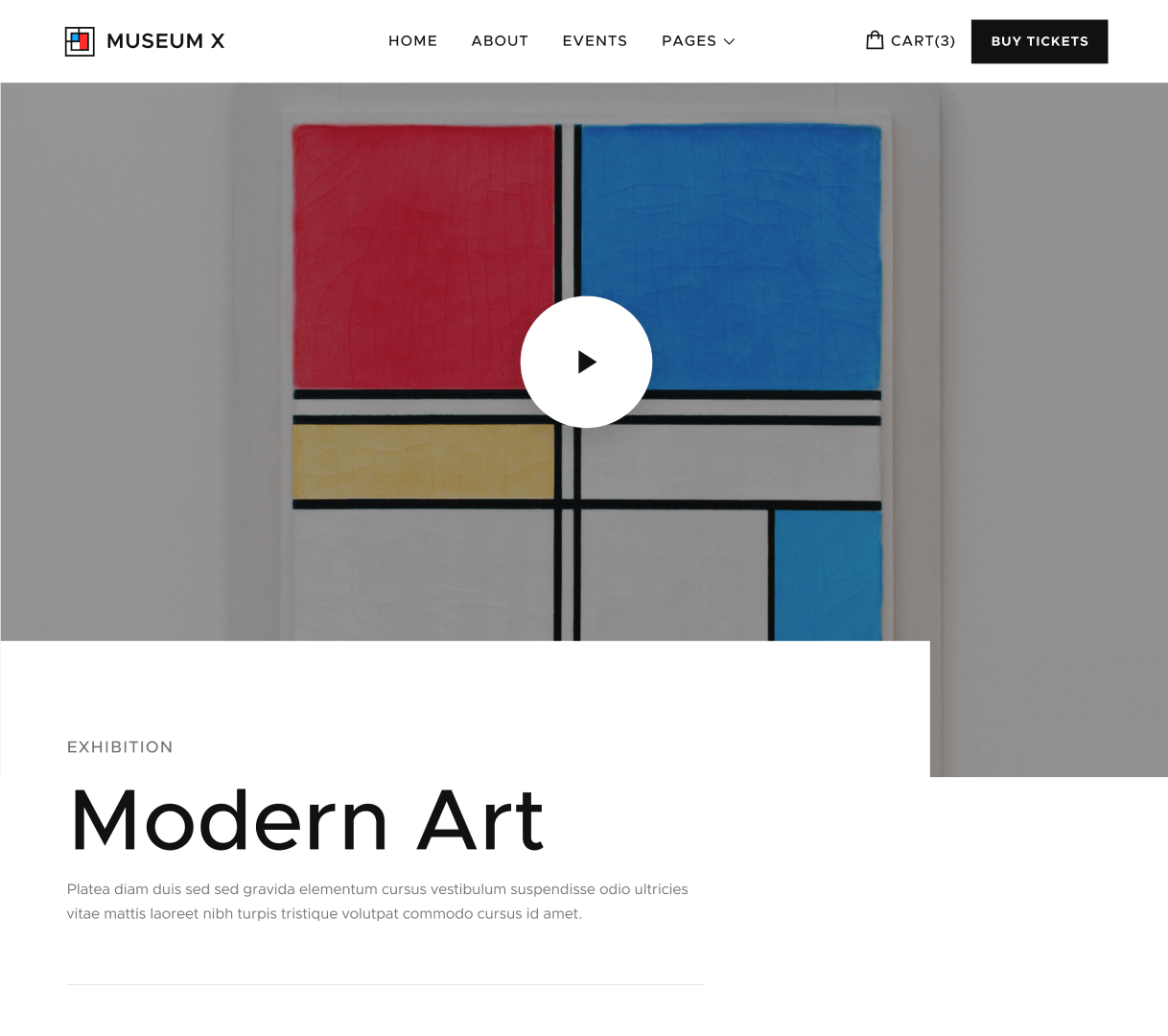 Exhibition Single - Museum X Webflow Template