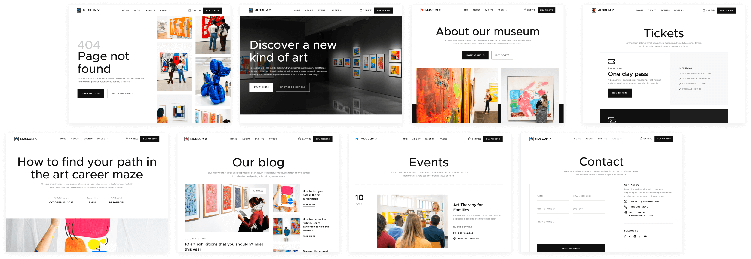 Buy Template - Museum X Webflow Template
