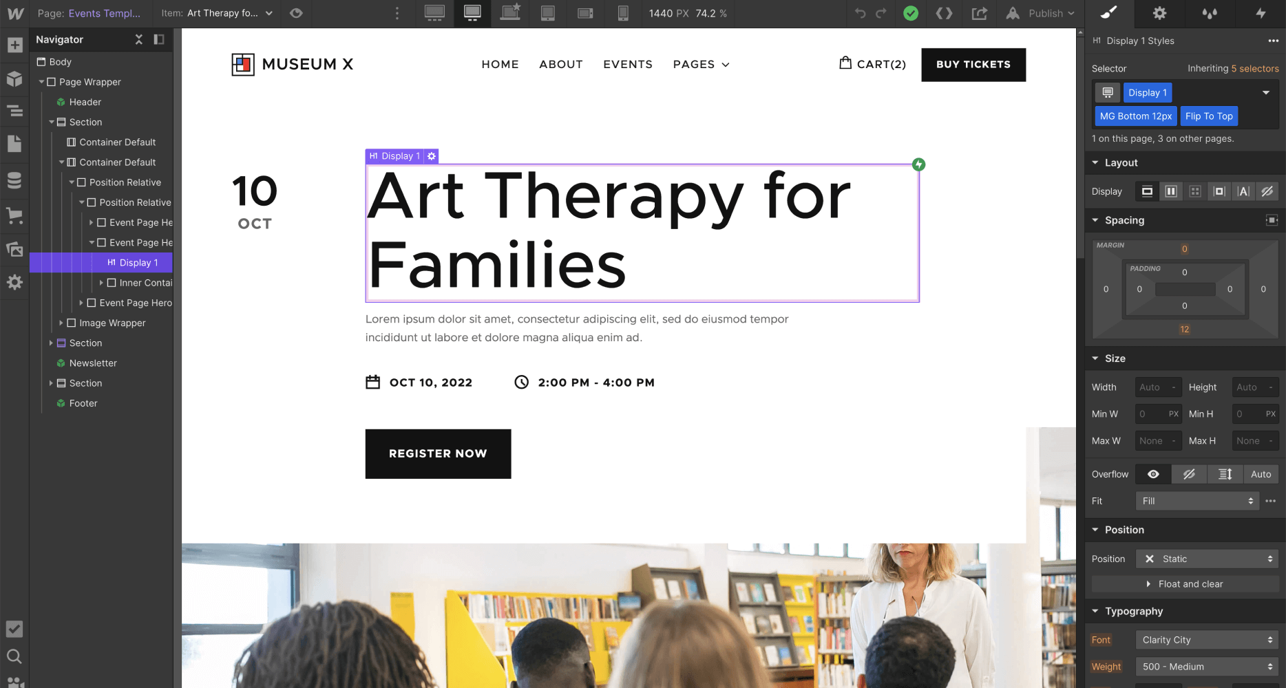 CMS Page - Museum X Webflow Template