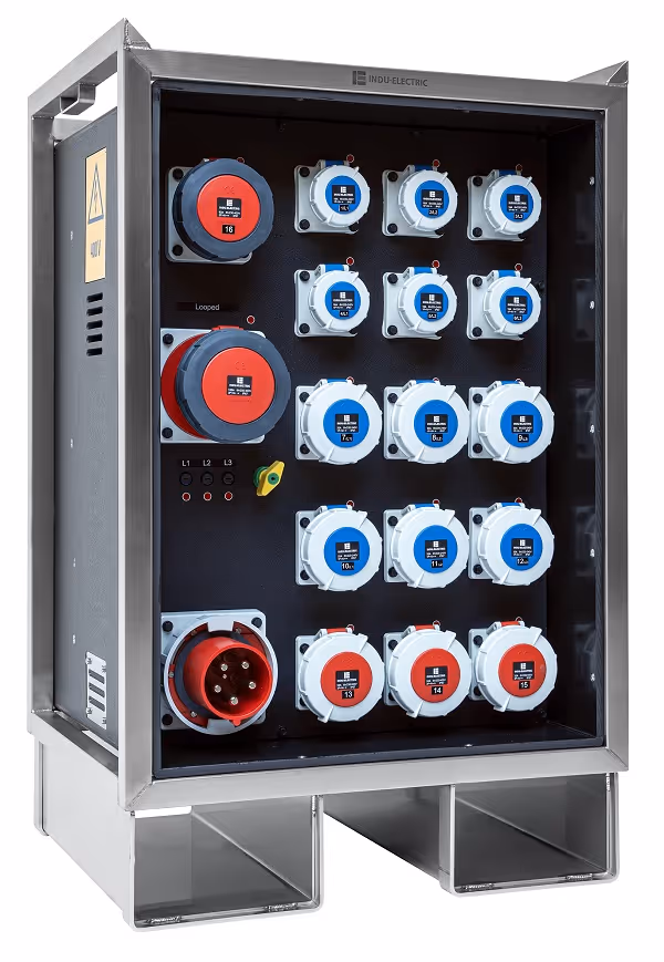 INDU-ELECTRIC THERMOLENE® distribuidor eléctrico tipo 59 en bastidor de acero inoxidable – CEE 125A 400V 5P