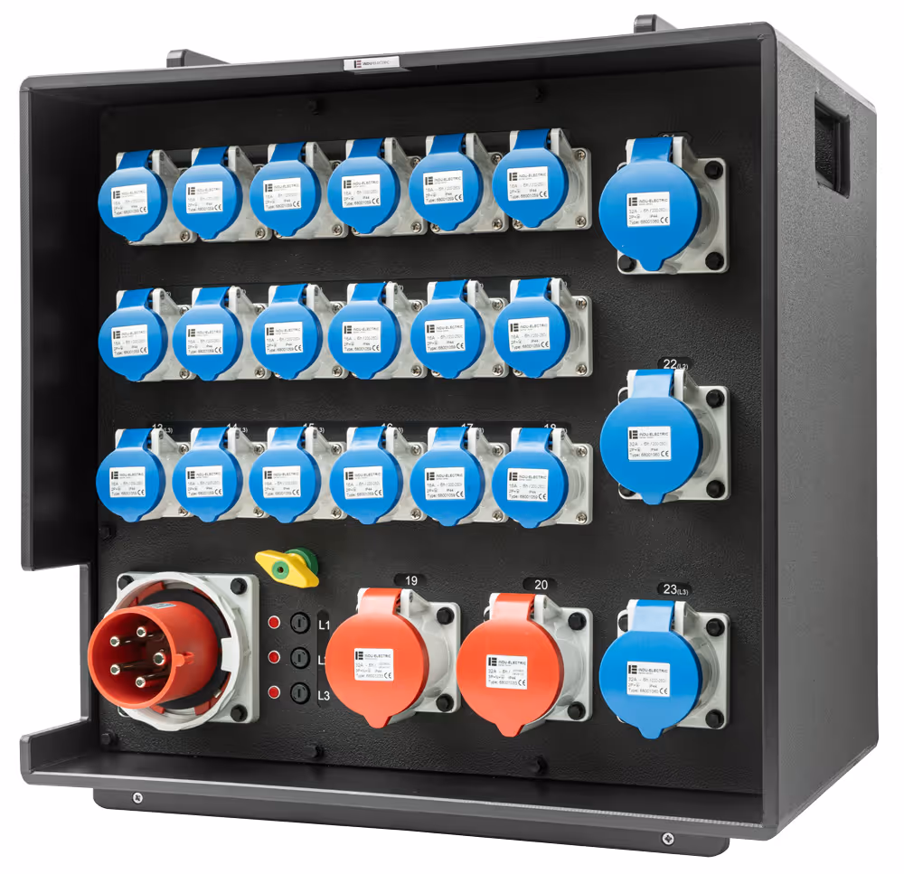 INDU-ELECTRIC THERMOLENE® distribuidor eléctrico móvil apilable – CEE 63A 400V 5P