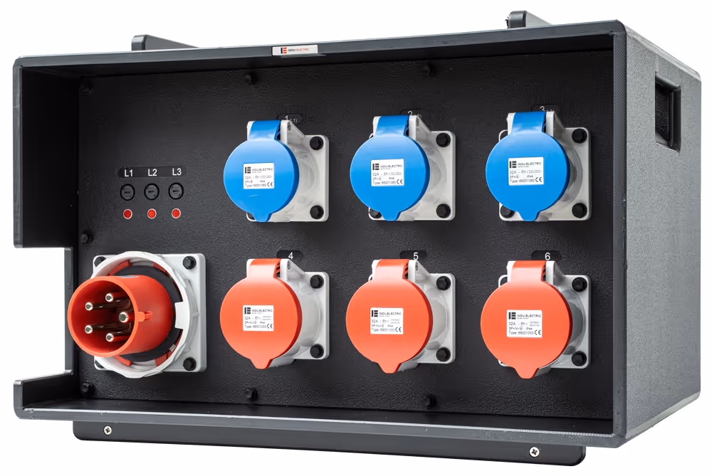 INDU-ELECTRIC THERMOLENE® distribuidor eléctrico móvil apilable – CEE 63A 400V 5P