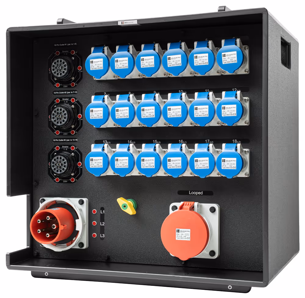 INDU-ELECTRIC THERMOLENE® distribuidor eléctrico móvil apilable – CEE 63A 400V 5P