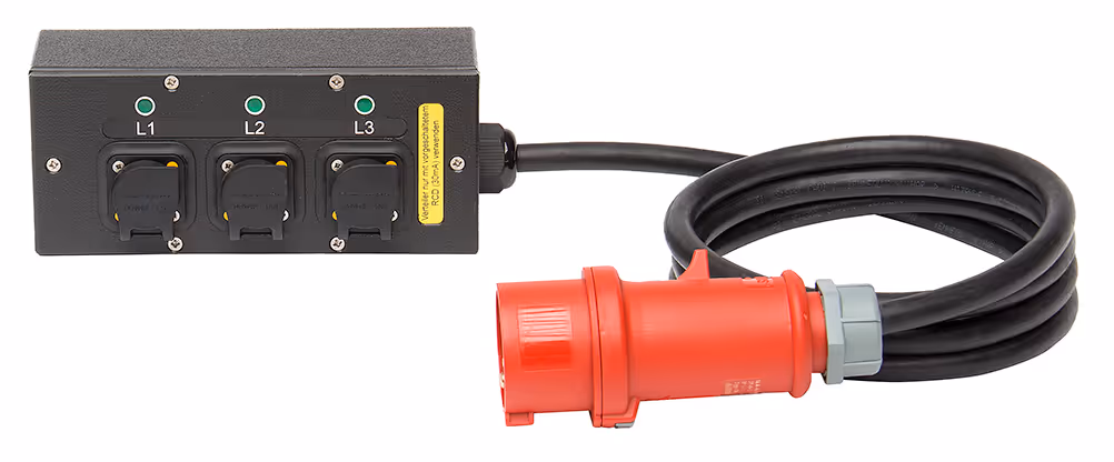 INDU-ELECTRIC THERMOLENE® regleta de enchufes – CEE 16A 400V 5P / bloque True1 de 3 salidas