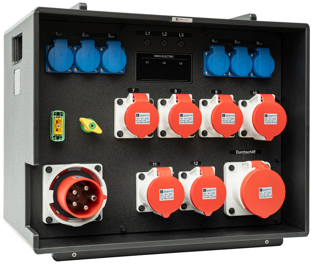 INDU-ELECTRIC THERMOLENE® distribuidor eléctrico móvil apilable – CEE 63A 400V 5P
