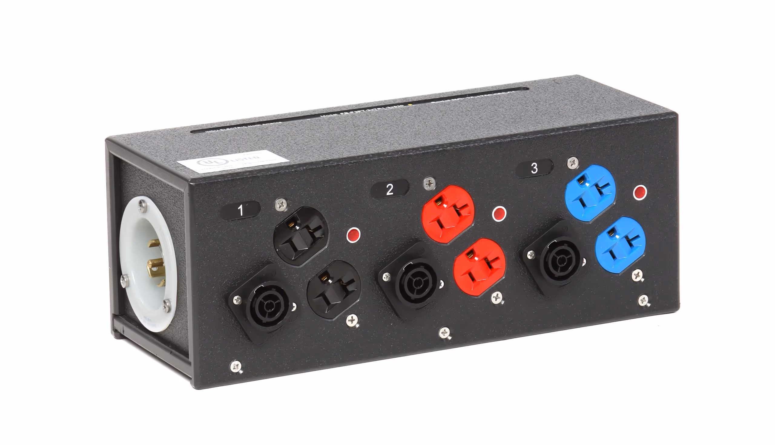 INDU-ELECTRC Floor Box L2130 3-Gang Duplex powerCON® True1 Combo