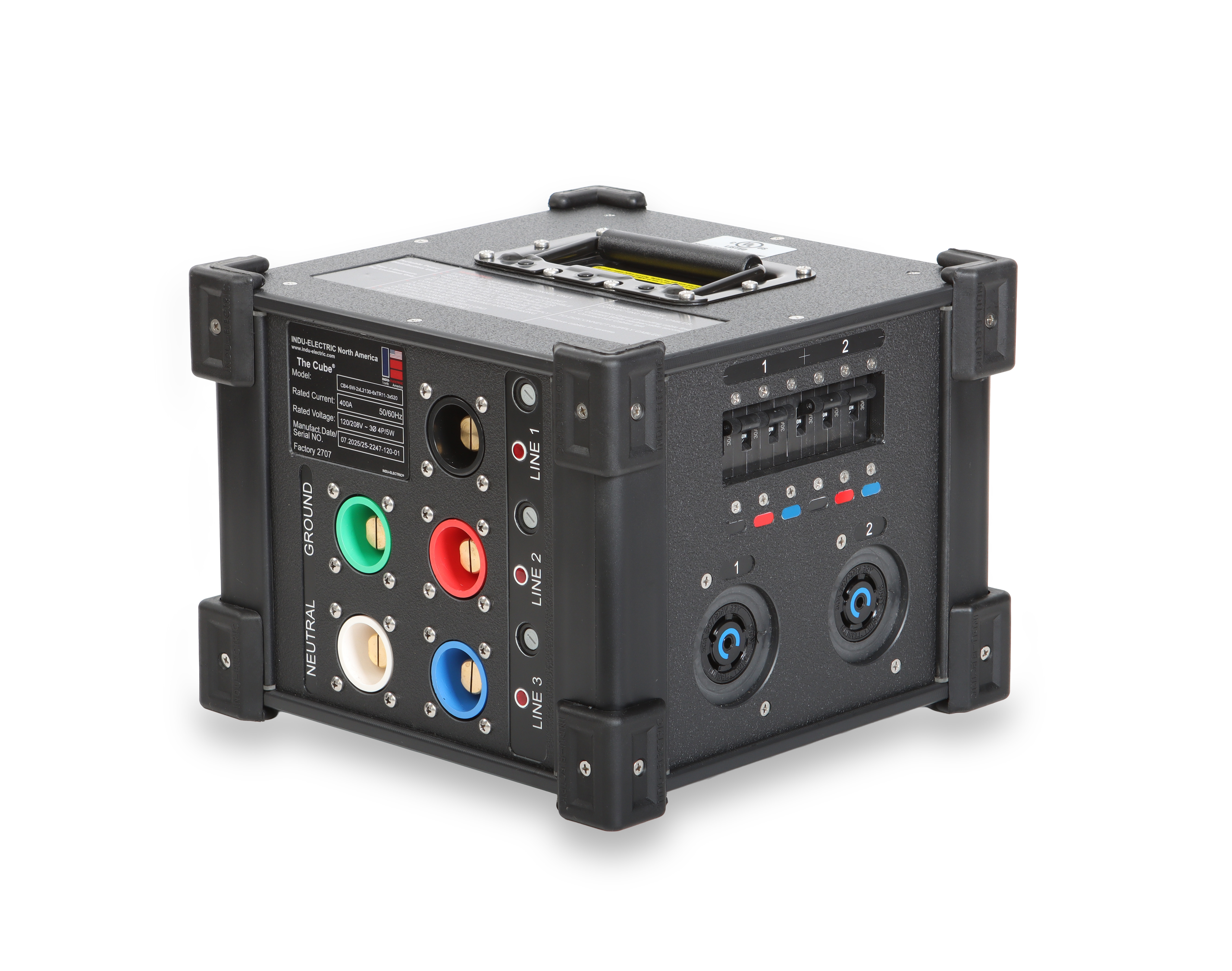 INDU-ELECTRIC 6-Way 120V powerCON® TRUE1/ Twist-lock Combo CUBE®