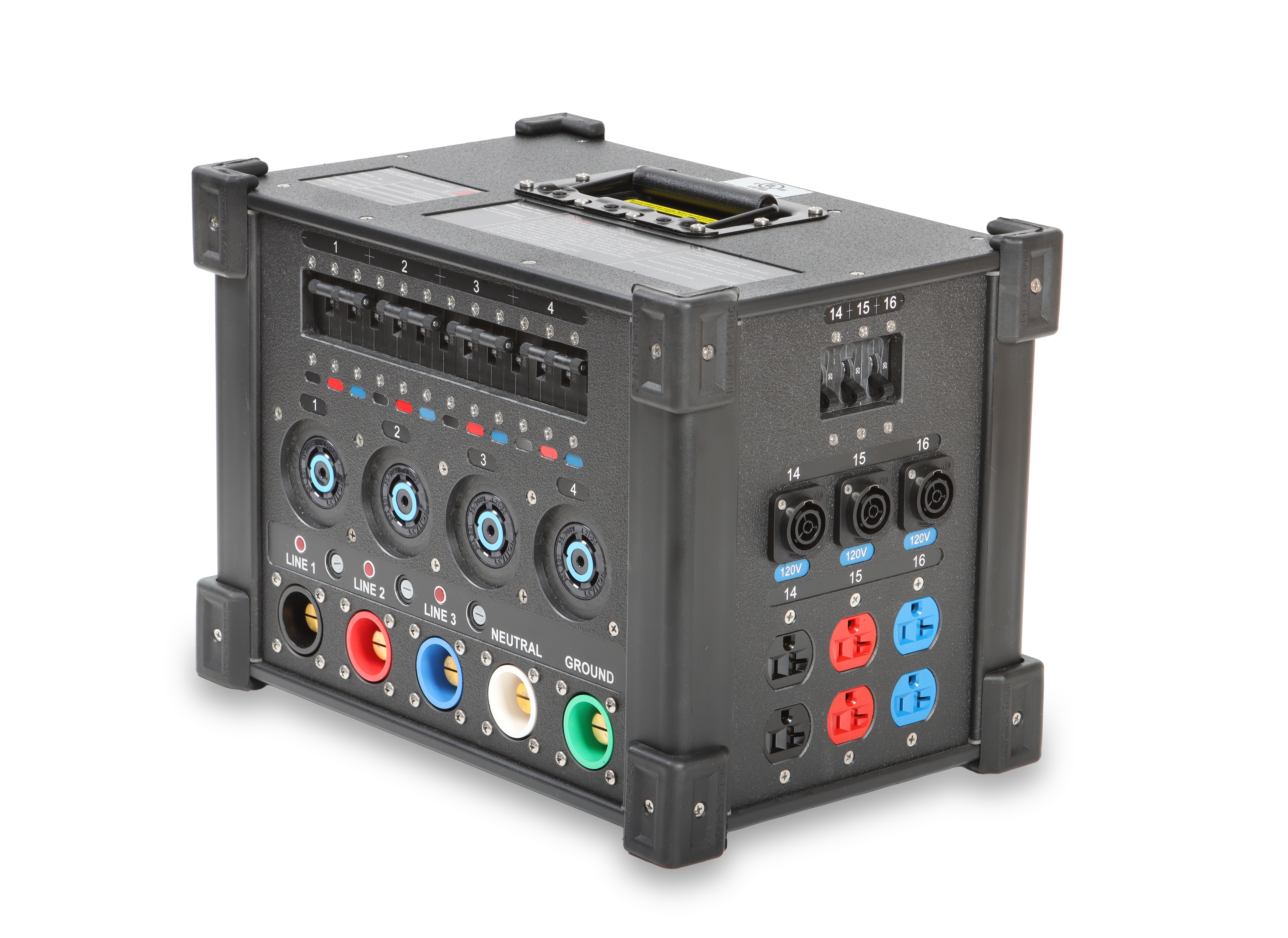 INDU-ELECTRIC Cam pass through 4-Way L21-30 Twist-lock/ 120V powerCON® TRUE1 Edison Combo CUBE®