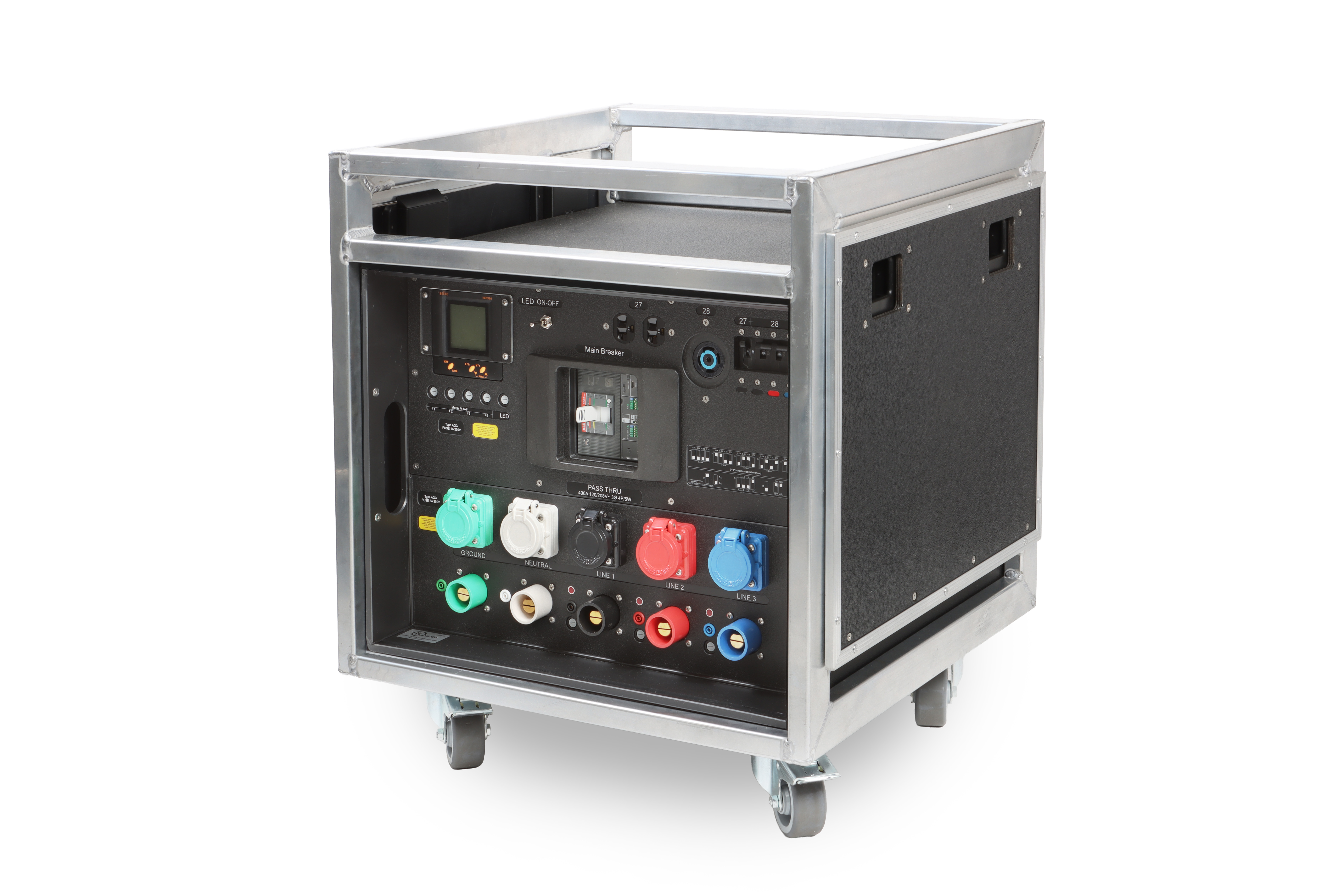 INDU-ELECTRIC 19 Pin 120V powerCON® TRUE1 / 19 Pin 208V powerCON® TRUE1 Combo Tourpack Rack