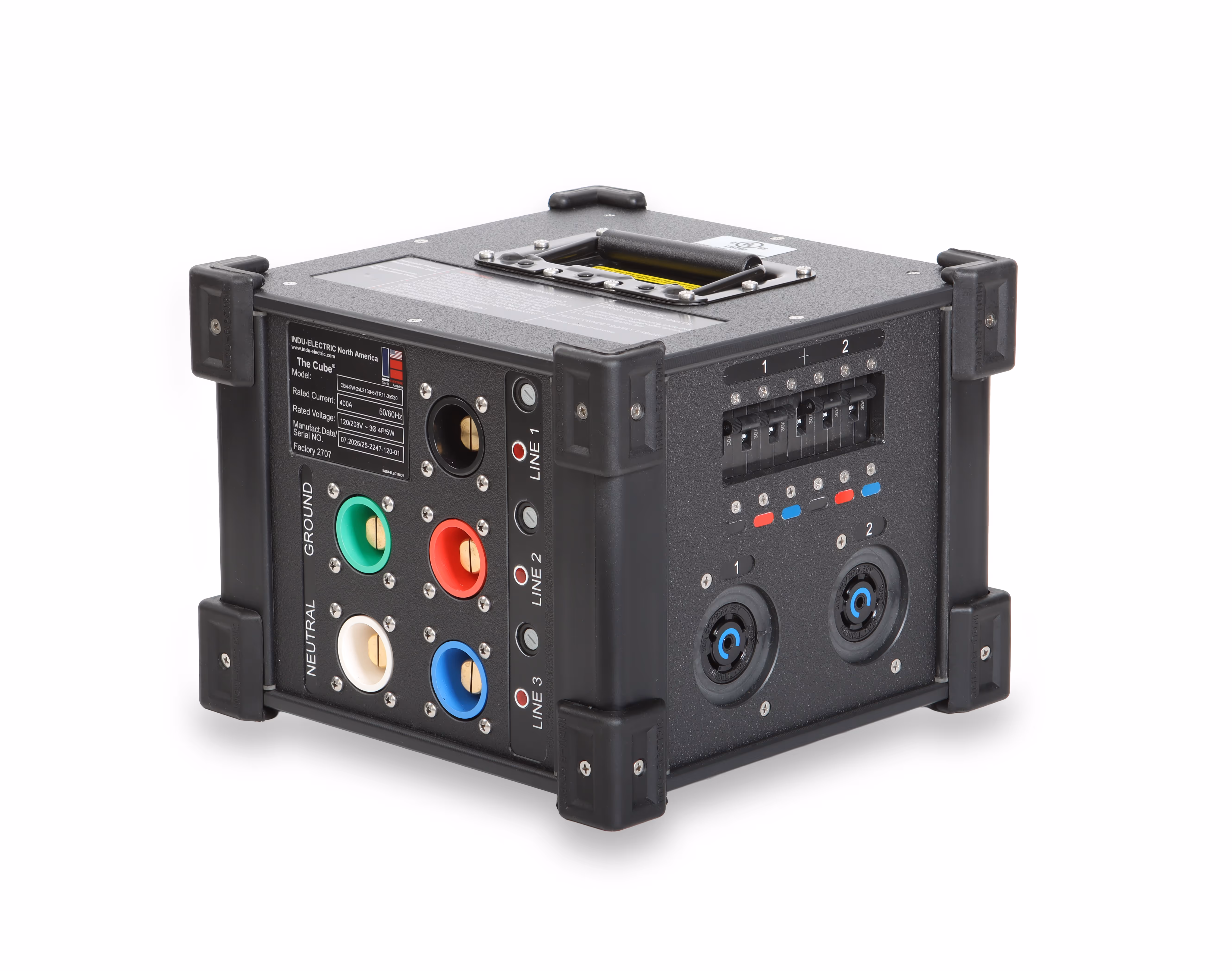 INDU-ELECTRIC 6-Way 120V powerCON® TRUE1/ Twist-lock Combo CUBE®