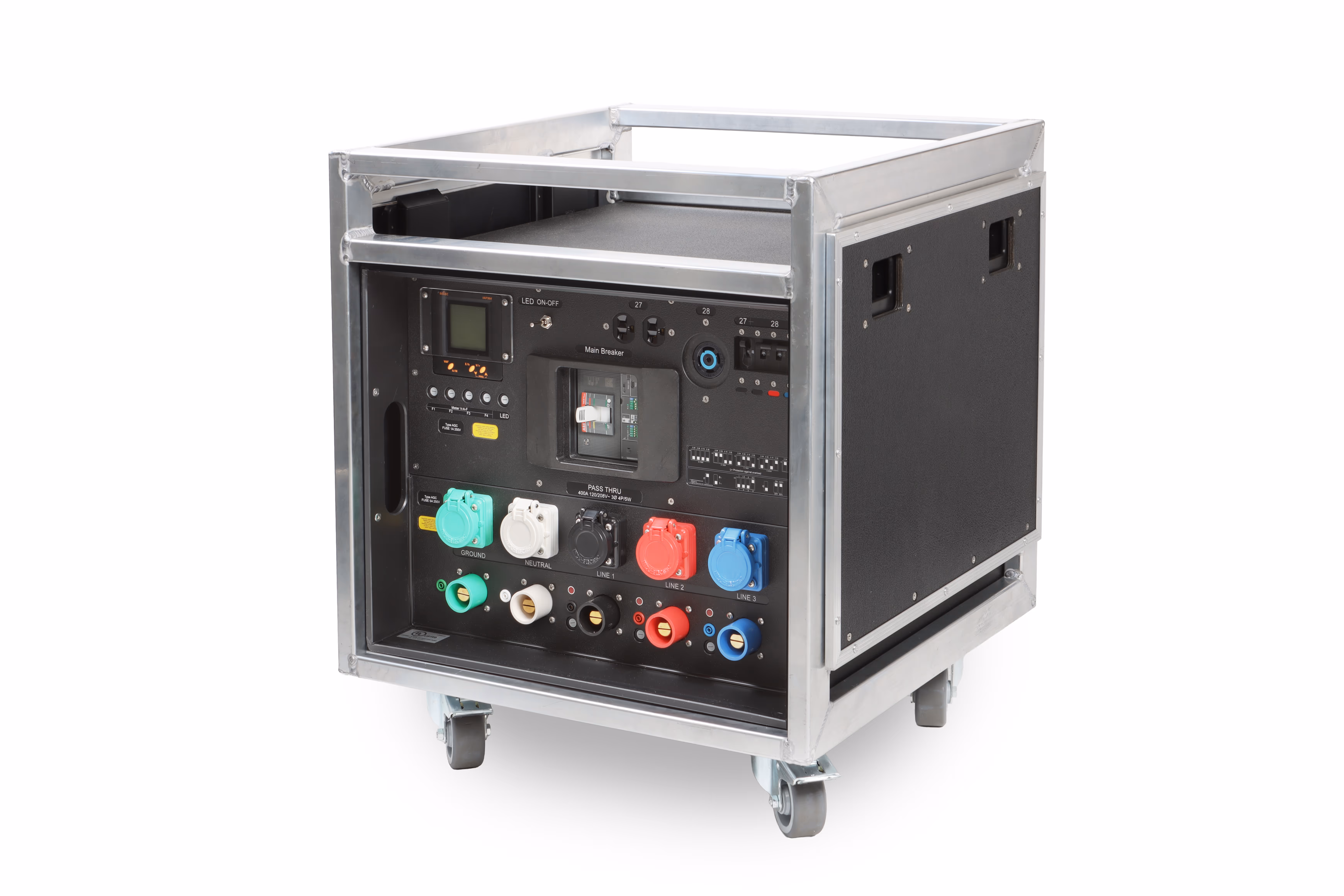 INDU-ELECTRIC 19 Pin 120V powerCON® TRUE1 / 19 Pin 208V powerCON® TRUE1 Combo Tourpack Rack