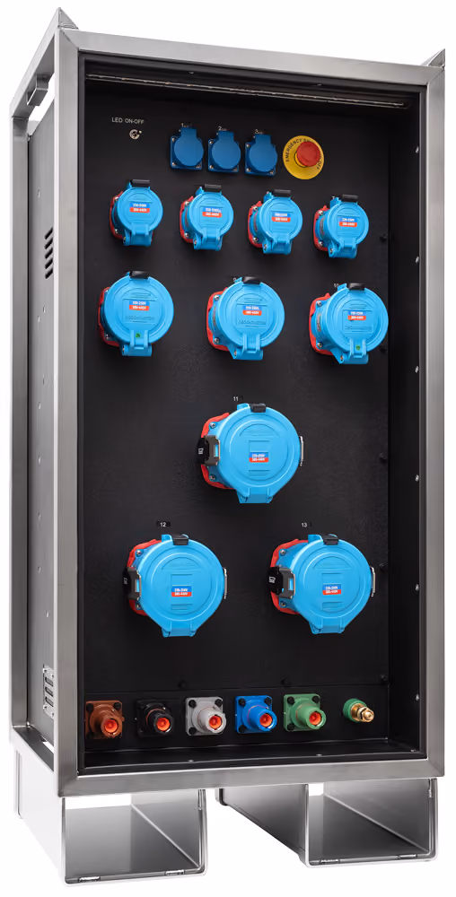 INDU-ELECTRIC THERMOLENE® distribuidor eléctrico tipo 59 en bastidor de acero inoxidable – Powerlock 400A