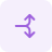 Icon of two arrows pointing in opposite vertical directions, symbolizing data transfer or synchronization.