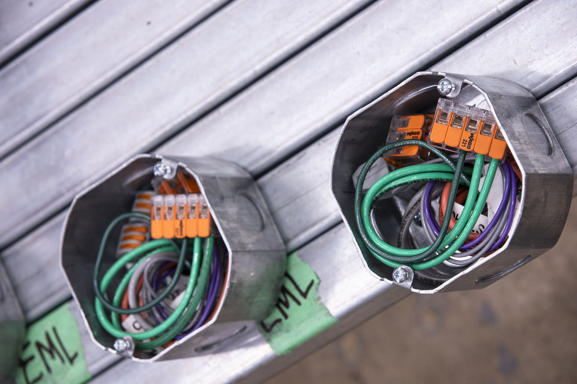 Commercial electrical construction project in progress