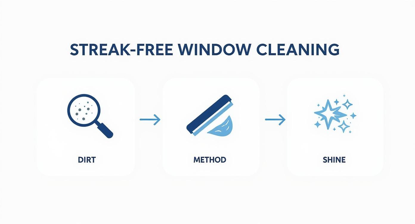 Infographic about how to clean windows streak free