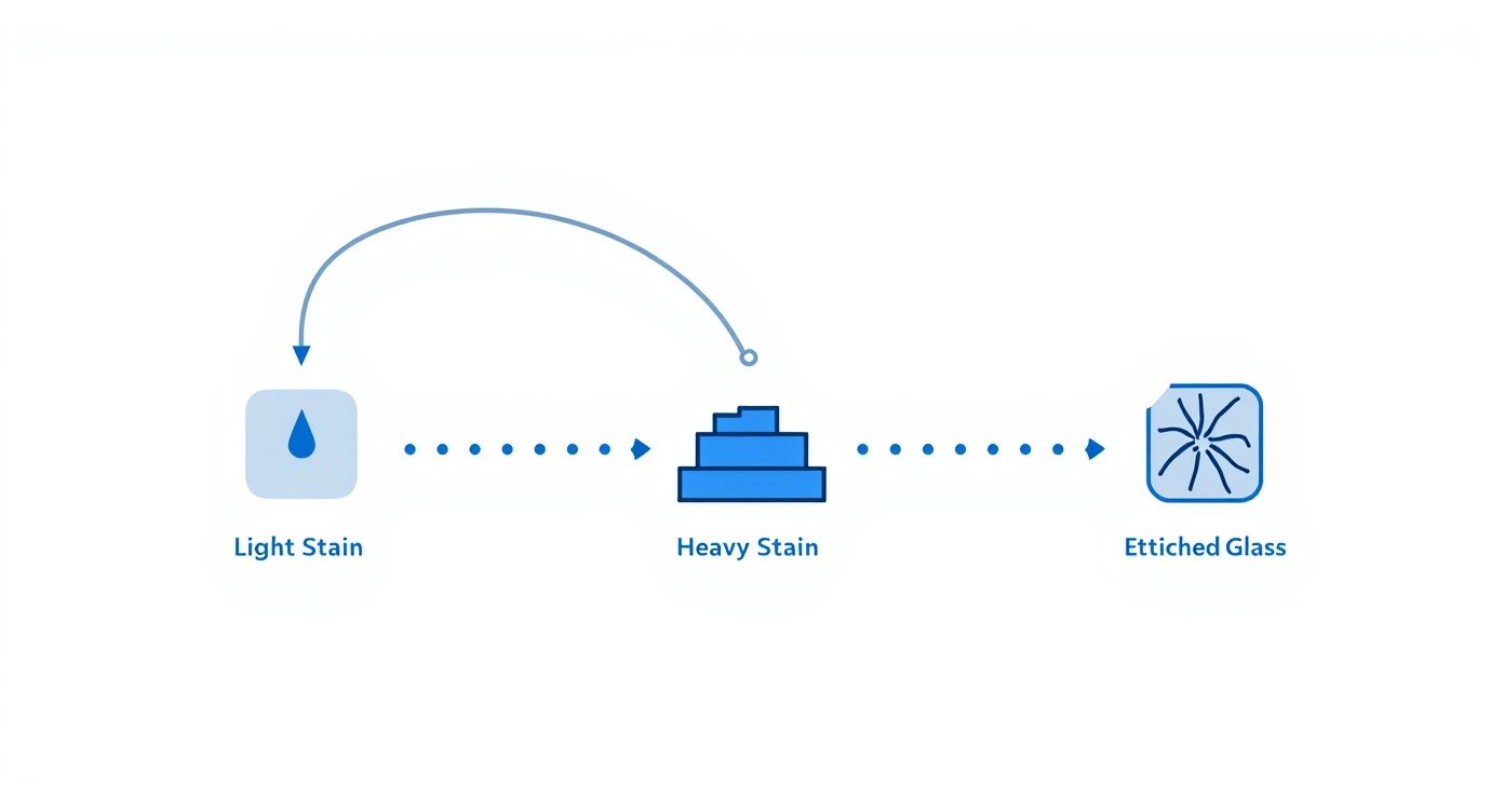 Infographic about hard water stains on windows removal how to