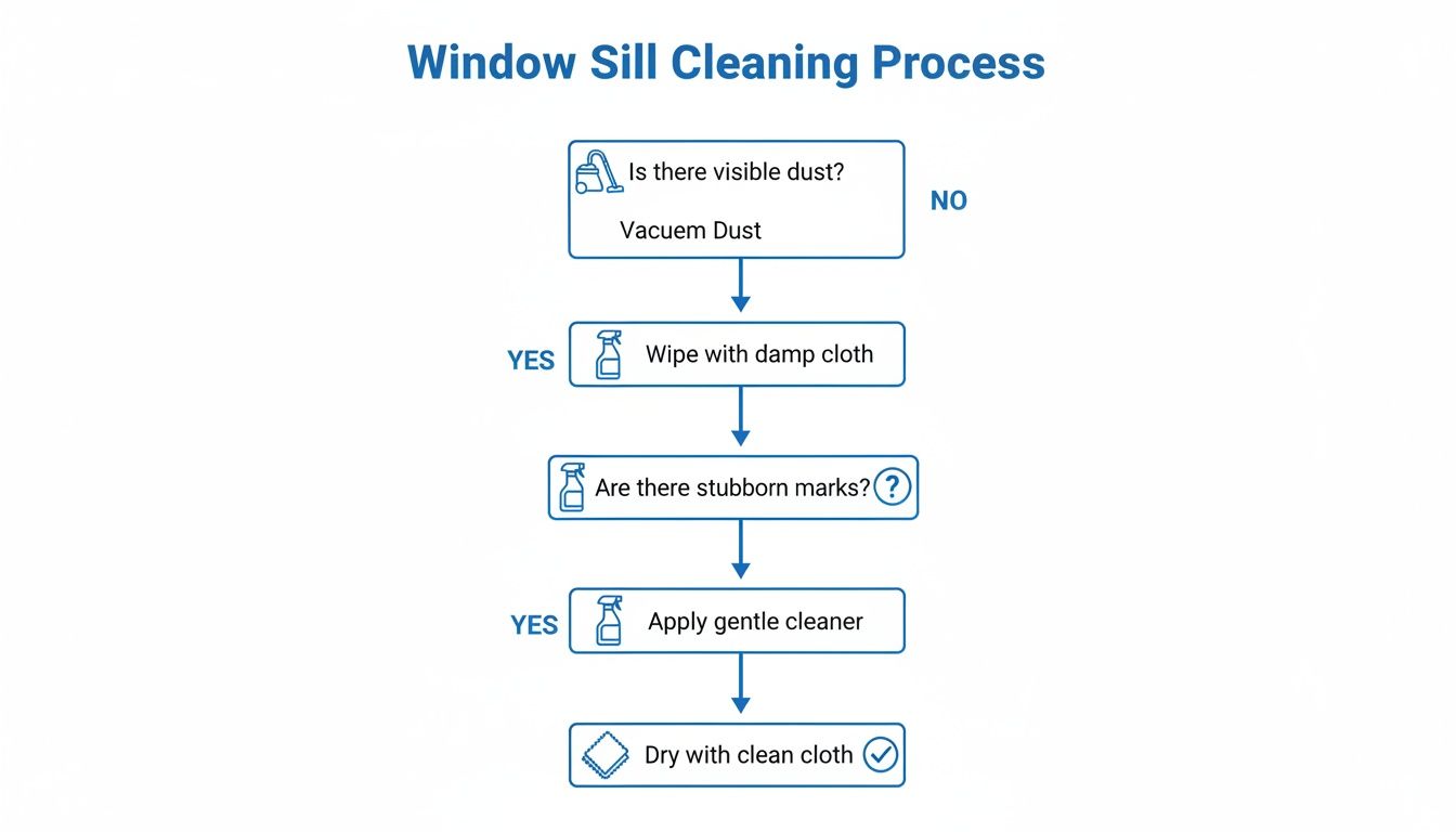 Infographic about cleaning window sills