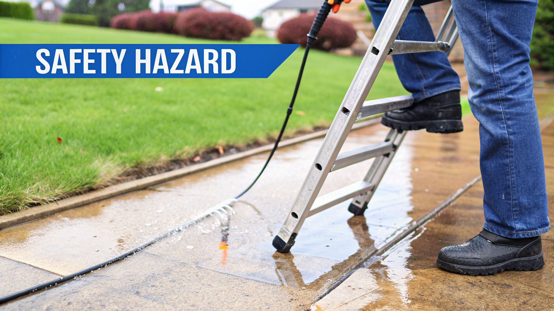 can you power wash in the rain