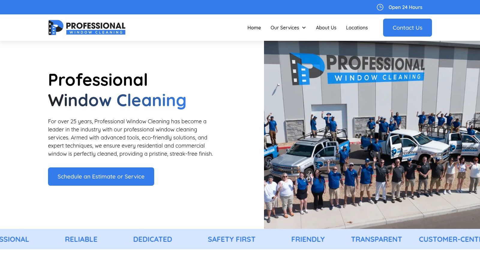 Screenshot from https://www.professionalwindowcleaning.com