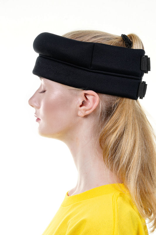 Woman wearing Halo Posture Version 1 Head Weight