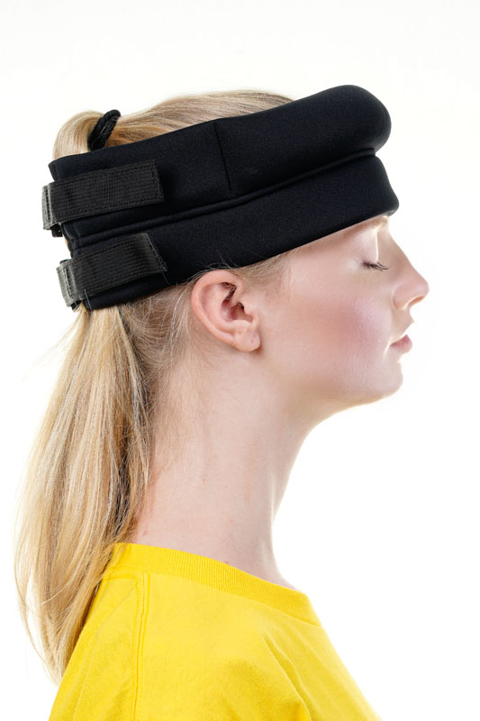 Woman wearing Halo Posture Head Weight Version 1