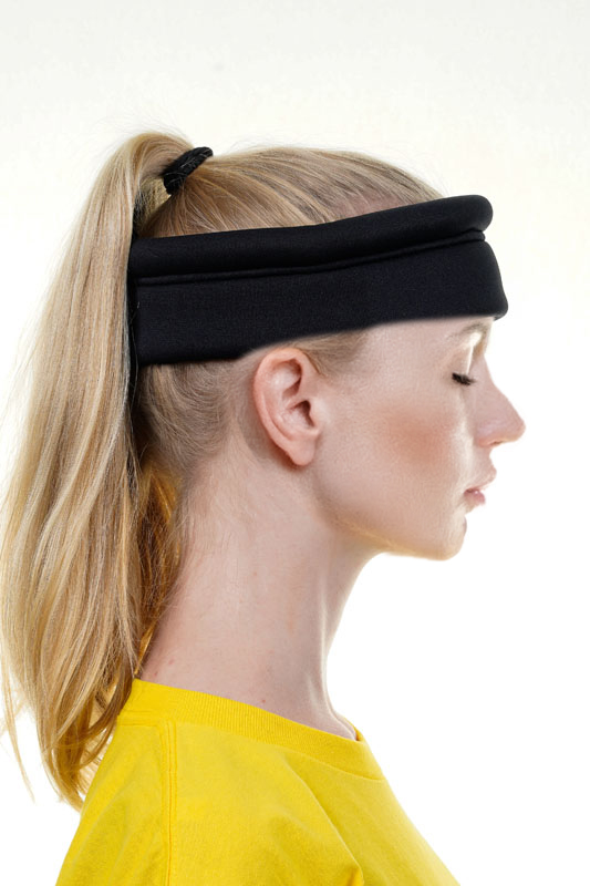 Woman wearing Halo Rejuvenator Head Weight 