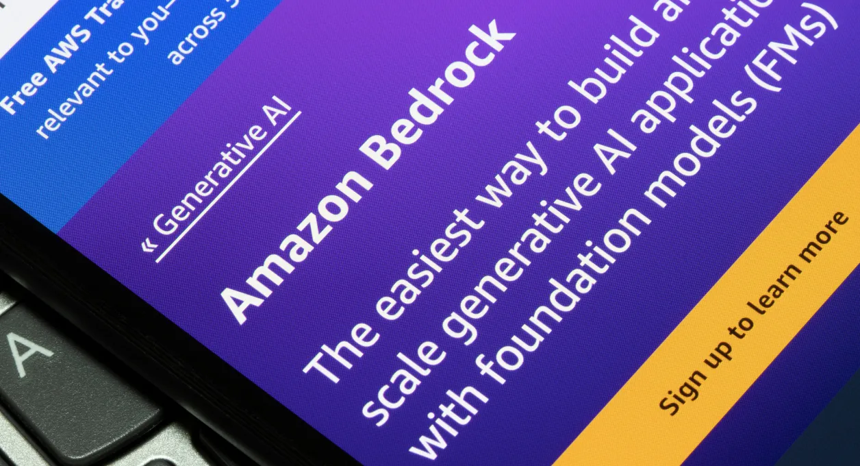 Phone focusing on AWS Bedrock signup page